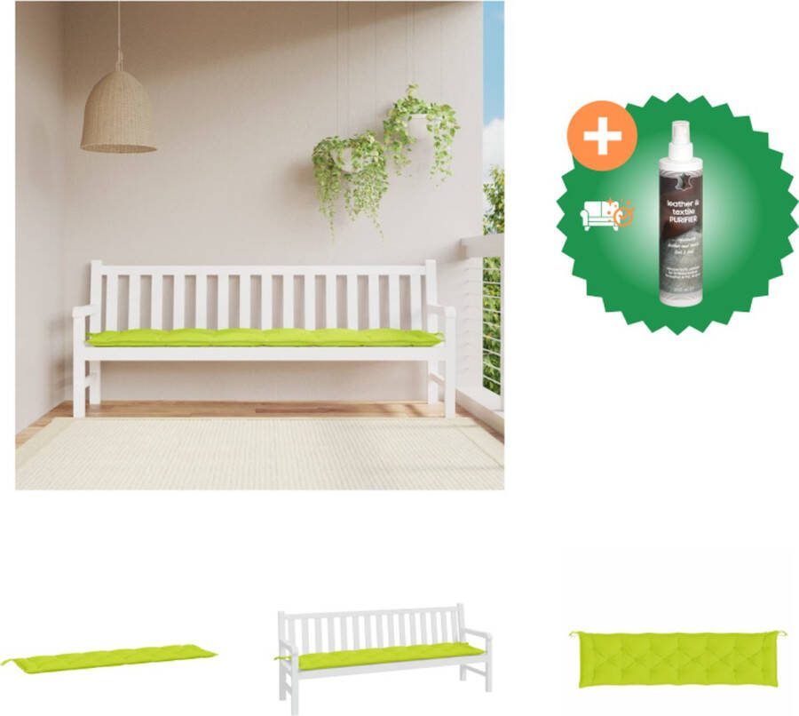 VidaXL Tuinbankkussen 200 x 50 x 7 cm Helder groen Tuinbank Inclusief Reiniger