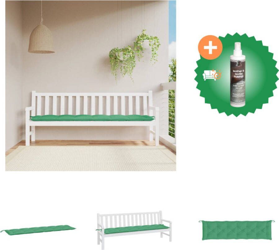 VidaXL Tuinbankkussen 200x50x7 cm Groen Oxford Stof Waterafstotend Tuinbank Inclusief Reiniger