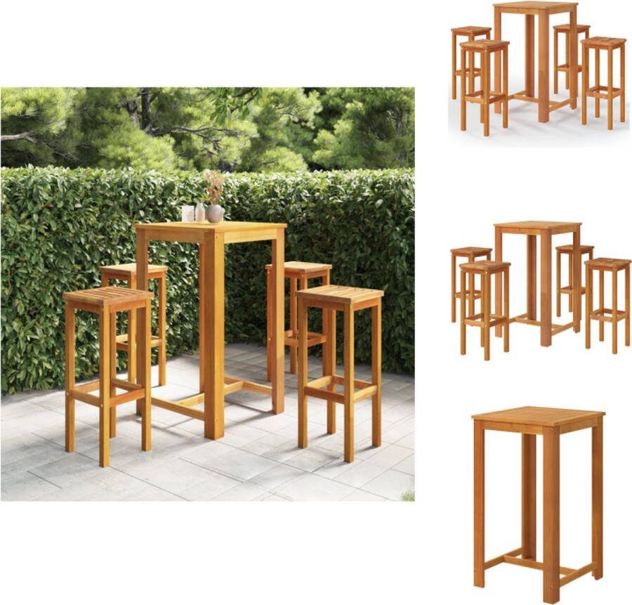 VidaXL Tuinbarset Acaciahout 60x60x105 cm 4 barkrukken Tuinset