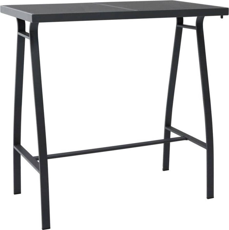 VidaXL Tuinbartafel 110x60x110 cm gehard glas zwart