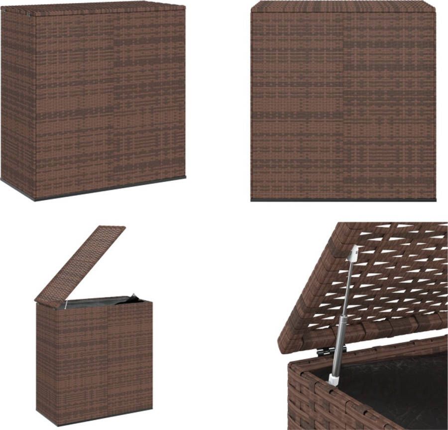 VidaXL Tuinbox 100x49x103-5 cm polyetheen rattan bruin Kussenbox Kussenboxen Tuinbox Opbergbox