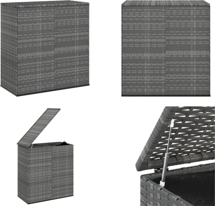 VidaXL Tuinbox 100x49x103-5 cm polyetheen rattan grijs Kussenbox Kussenboxen Tuinbox Opbergbox