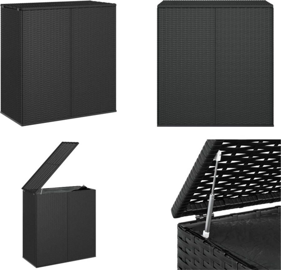 VidaXL Tuinbox 100x49x103-5 cm polyetheen rattan zwart Kussenbox Kussenboxen Tuinbox Opbergbox
