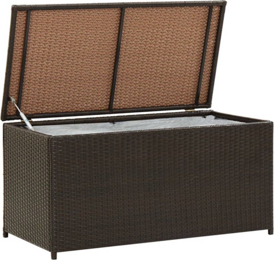 VIDAXL kussenbox 100x50x50cm poly rattan bruin