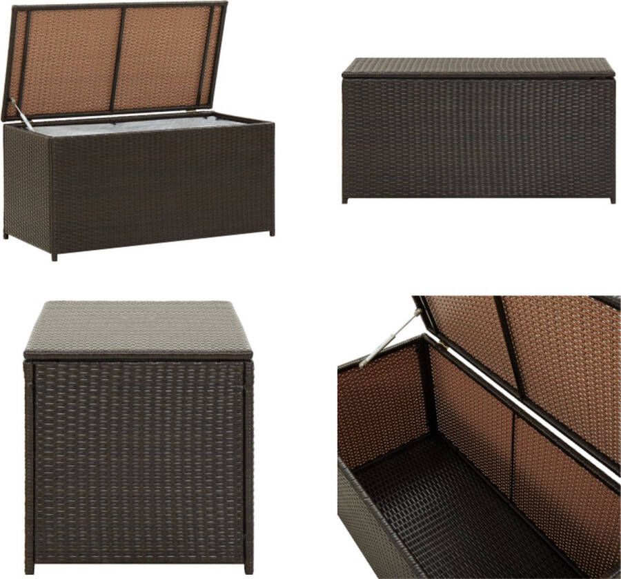 VidaXL Tuinbox 100x50x50 cm poly rattan bruin Opbergcontainer Voor Buiten Opbergcontainers Voor Buiten Opbergcontainer Opbergcontainers