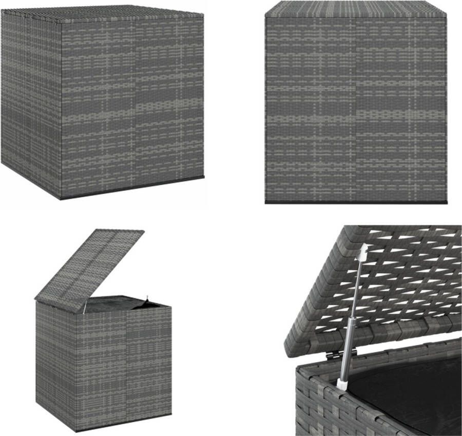 VidaXL Tuinbox 100x97-5x104 cm polyetheen rattan grijs Kussenbox Kussenboxen Tuinbox Opbergbox