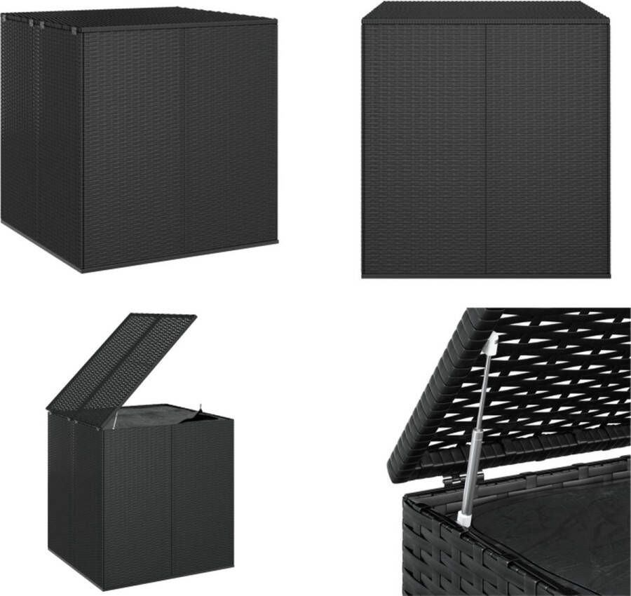 VidaXL Tuinbox 100x97-5x104 cm polyetheen rattan zwart Kussenbox Kussenboxen Tuinbox Opbergbox