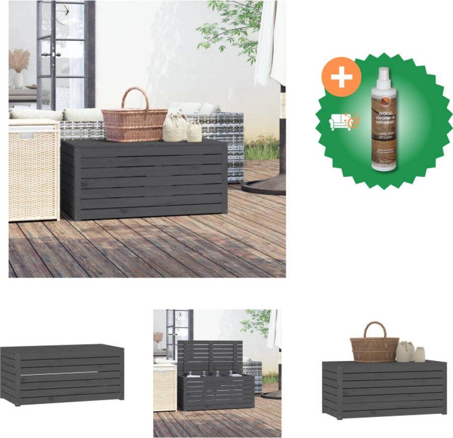 VidaXL Tuinbox 101x50-5x46-5 cm massief grenenhout grijs Opberger Inclusief Houtreiniger en verfrisser