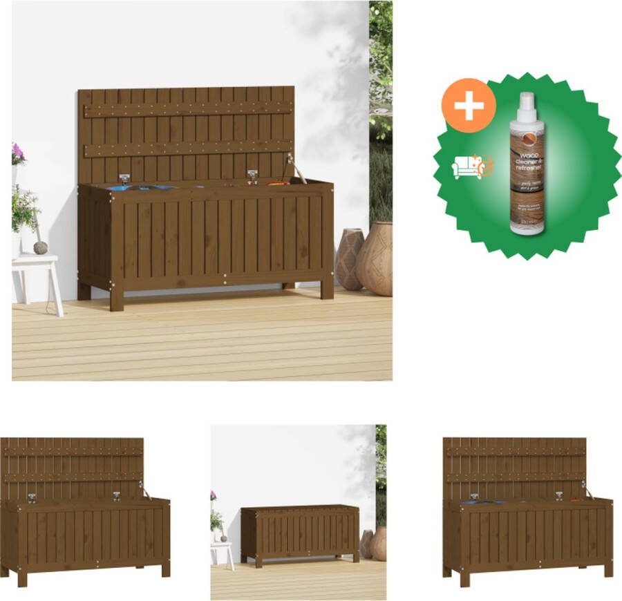 VidaXL Tuinbox 108x42-5x54 cm massief grenenhout honingbruin Opberger Inclusief Houtreiniger en verfrisser