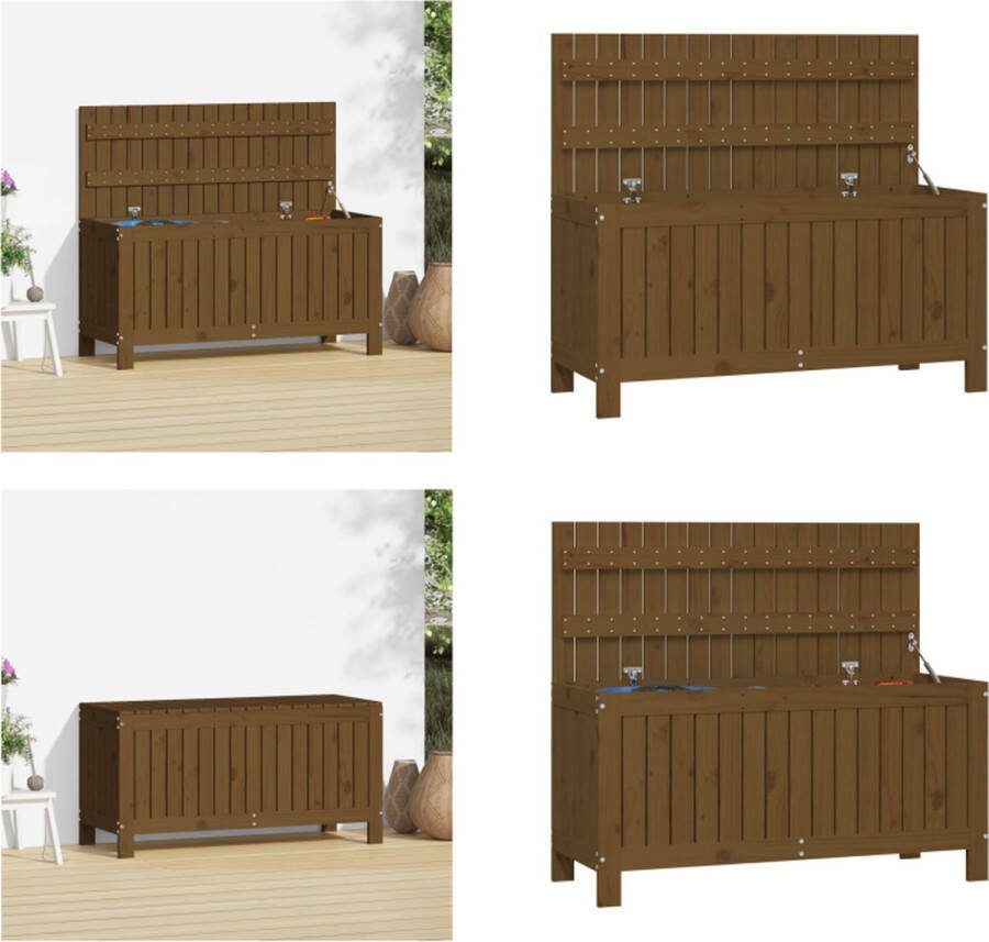 VidaXL Tuinbox 108x42-5x54 cm massief grenenhout honingbruin Tuinbox Tuinboxen Opbergbox Tuinopbergbox