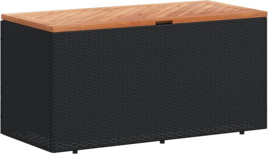 VidaXL Tuinbox 110x50x54 cm poly rattan en acaciahout zwart