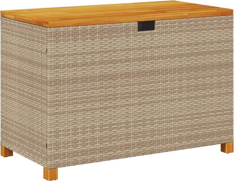 VidaXL Tuinbox 110x55x63 cm poly rattan en acaciahout beige
