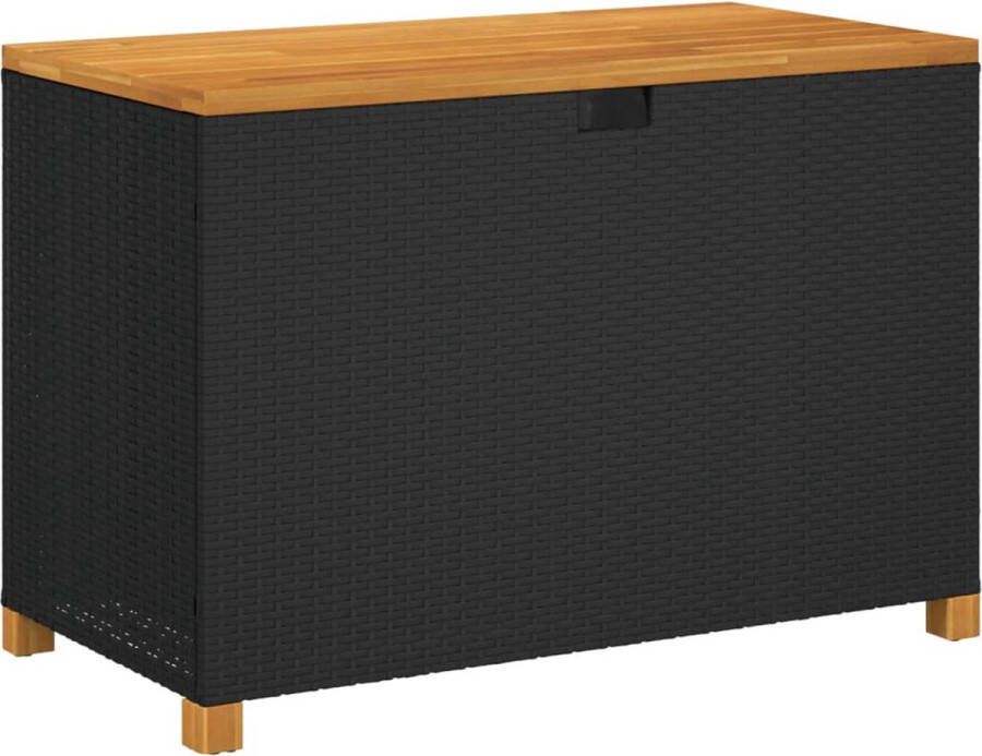 VidaXL Tuinbox 110x55x63 cm poly rattan en acaciahout zwart