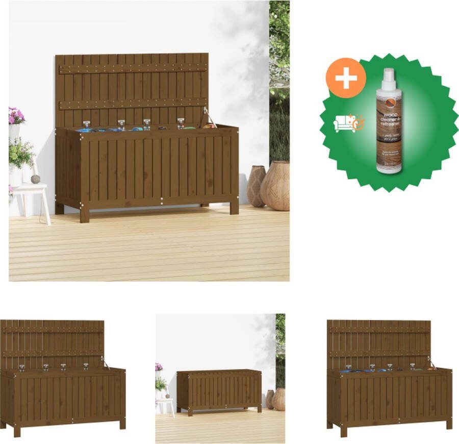 VidaXL Opbergbox Tuin 115 x 49 x 60 cm Massief grenenhout Honingbruin Opberger Inclusief Houtreiniger en verfrisser