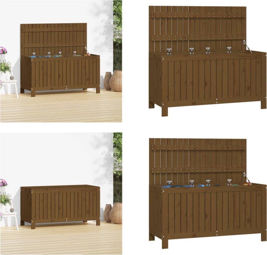 VidaXL Tuinbox 115x49x60 cm massief grenenhout honingbruin Tuinbox Tuinboxen Opbergbox Tuinopbergbox
