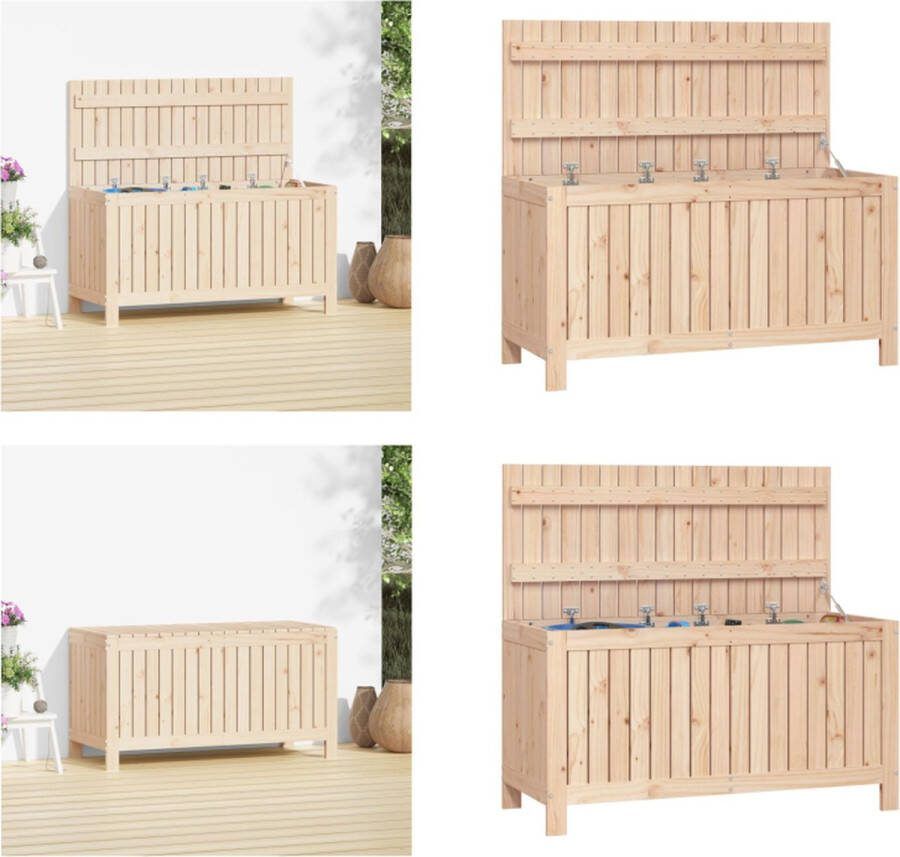 VidaXL Tuinbox 115x49x60 cm massief grenenhout Tuinbox Tuinboxen Opbergbox Tuinopbergbox