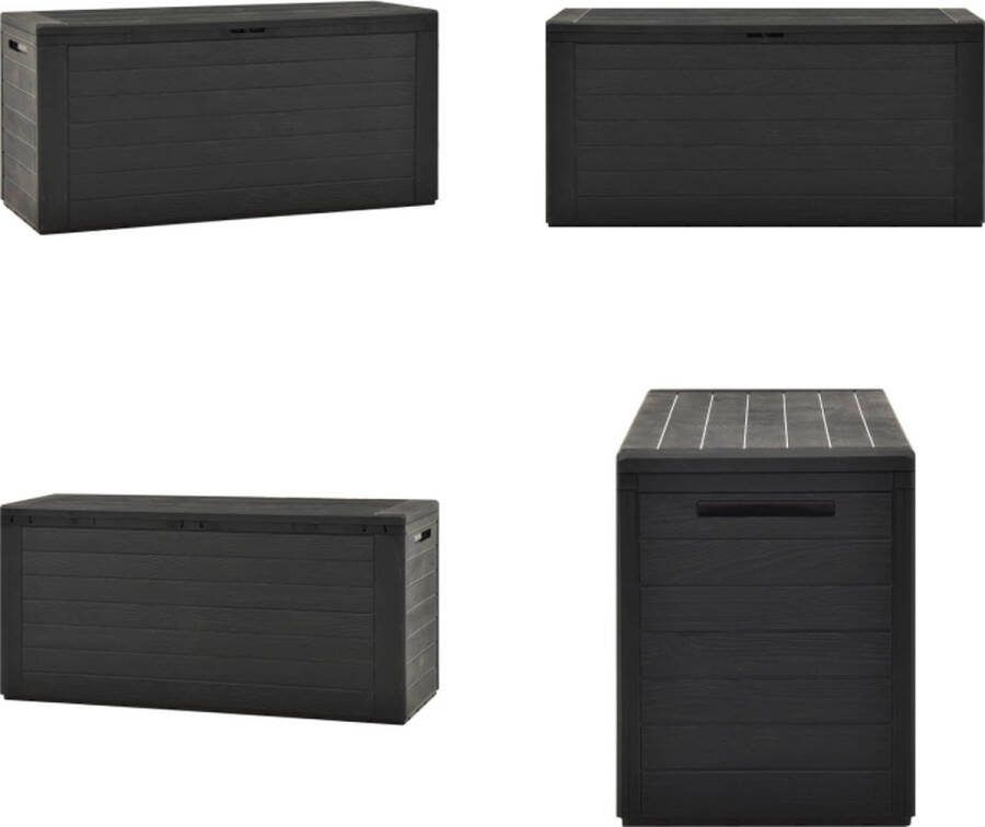 VidaXL Tuinbox 116x44x55 cm antraciet Opslagkist Opslagkisten Opslag Kist Opslag Kisten