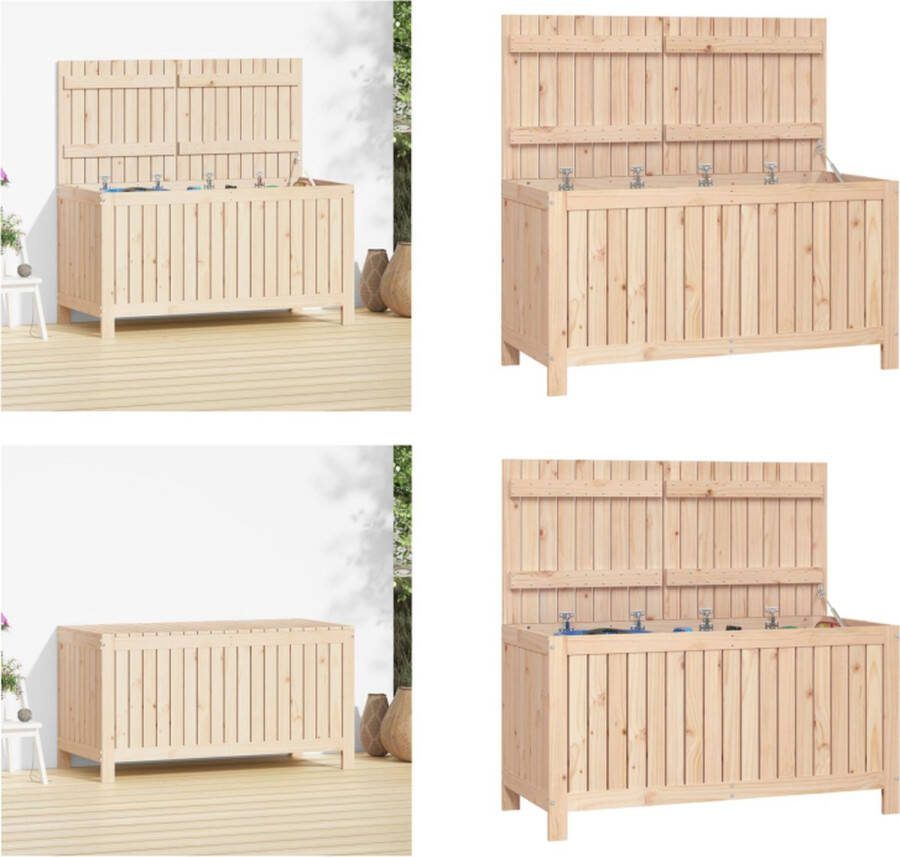 VidaXL Tuinbox 121x55x64 cm massief grenenhout Tuinbox Tuinboxen Opbergbox Tuinopbergbox