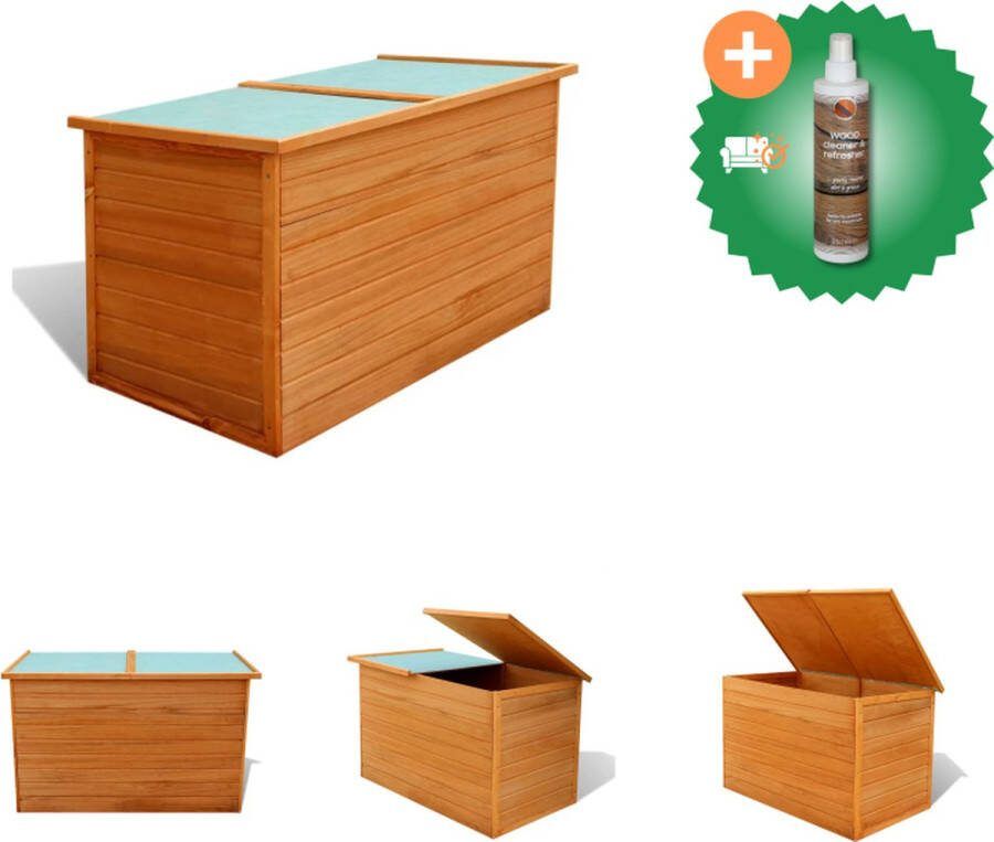 VidaXL Opbergkist Waterbestendig Bruin 126x72x72cm Opberger Inclusief Houtreiniger en verfrisser