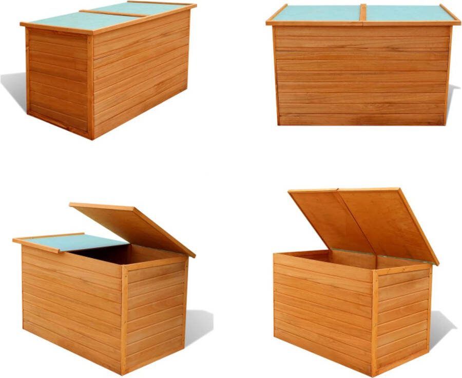 VidaXL Tuinbox 126x72x72 cm hout Opbergkist Opbergkisten Opbergbox Opbergboxen