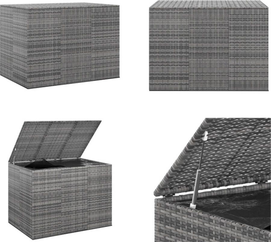 VidaXL Tuinbox 145x100x103 cm polyetheen rattan grijs Kussenbox Kussenboxen Tuinbox Opbergbox