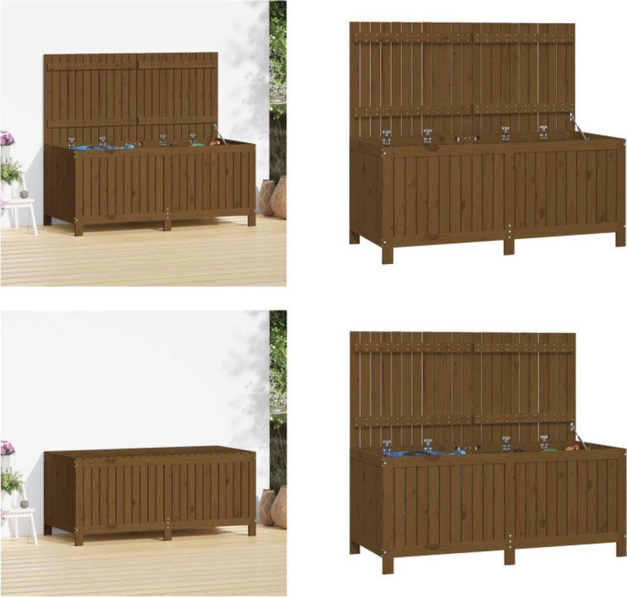 VidaXL Tuinbox 147x68x64 cm massief grenenhout honingbruin Tuinbox Tuinboxen Opbergbox Tuinopbergbox