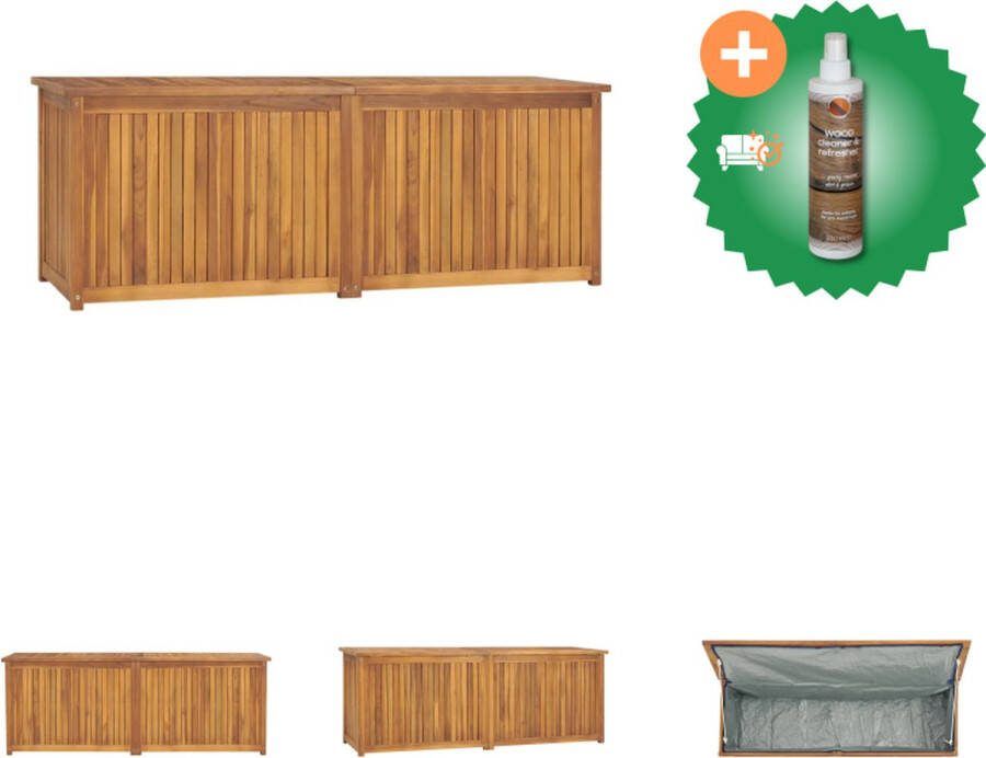 VidaXL Tuinbox Teakhouten opbergbox voor buiten 150 x 50 x 55 cm Met PE-zak Montage vereist Opberger Inclusief Houtreiniger en verfrisser