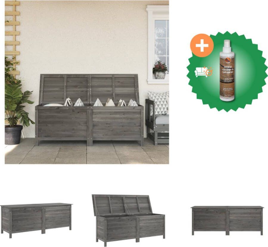 VidaXL -Tuinbox-150x50x56-5-cm-massief-vurenhout-antracietkleurig Opberger Inclusief Houtreiniger en verfrisser