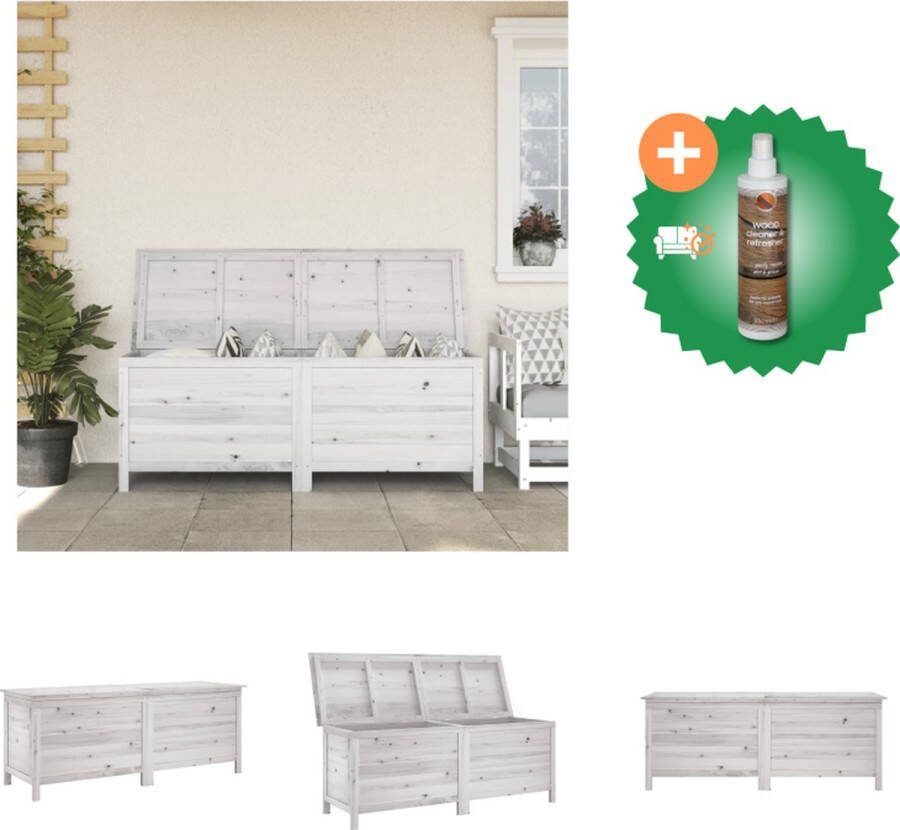 VidaXL Tuinbox Massief Vurenhout 150 x 50 x 56.5 cm Lattenbodem Opberger Inclusief Houtreiniger en verfrisser