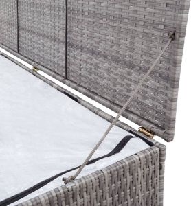 VIDAXL kussenbox 150x50x60cm poly rattan grijs