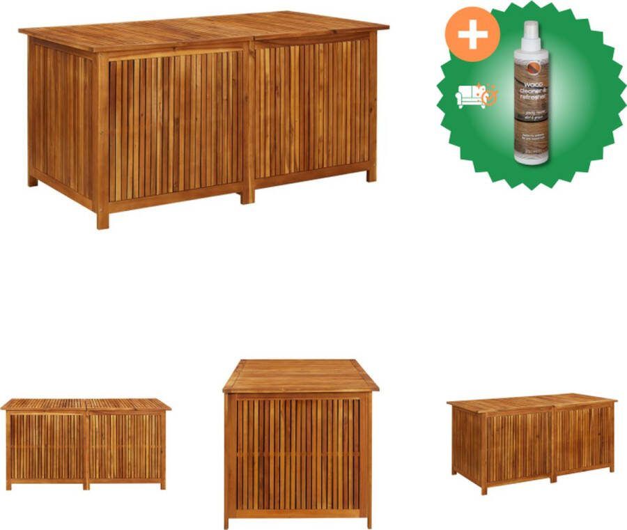 VidaXL Tuinbox Massief Acaciahout Waterbestendige Zak 150 x 80 x 75 cm Opbergoplossing Opberger Inclusief Houtreiniger en verfrisser