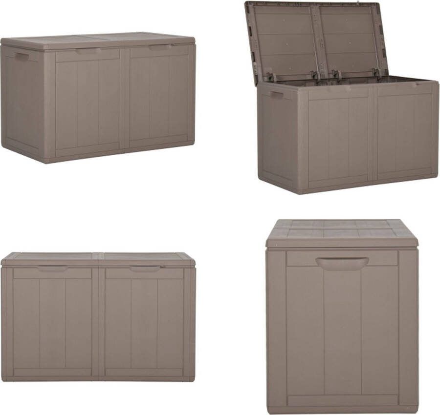 VidaXL Tuinbox 180 L PP rattan bruin Opbergbox Opbergboxen Gereedschapskist Opbergkist