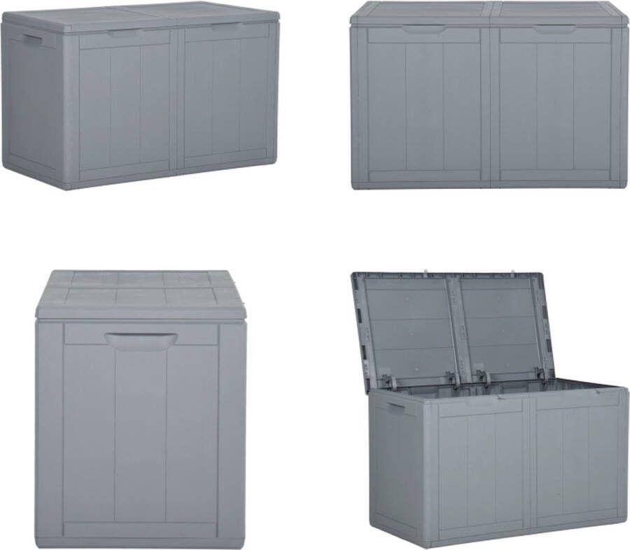 VidaXL Tuinbox 180 L PP rattan grijs Opbergdoos Opbergdozen Tuin Opbergdoos Tuin Opbergdozen
