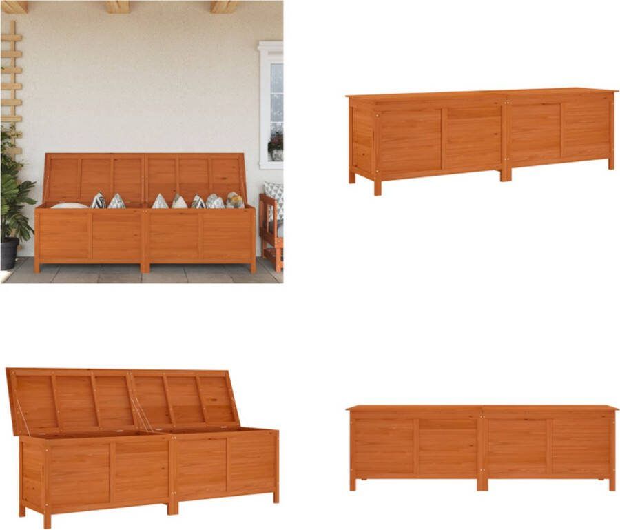 VidaXL -Tuinbox-198-5x50x56-5-cm-massief-vurenhout-bruin Tuinbox Tuinboxen Opbergbox Tuin