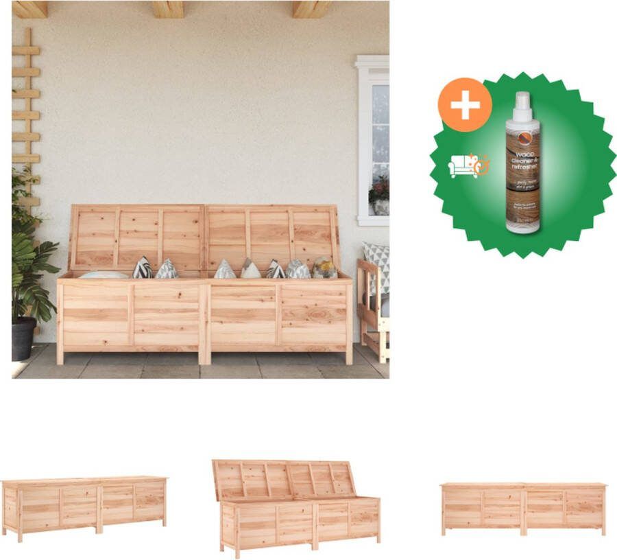 VidaXL Opbergbox Massief Vurenhout 198.5 x 50 x 56.5 cm Ruime opbergruimte Lattenbodem Opberger Inclusief Houtreiniger en verfrisser