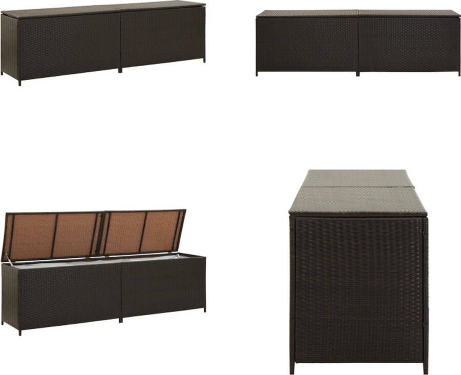 VidaXL Tuinbox 200x50x60 cm poly rattan bruin Opbergkist Opbergkisten Opbergbox Opbergboxen