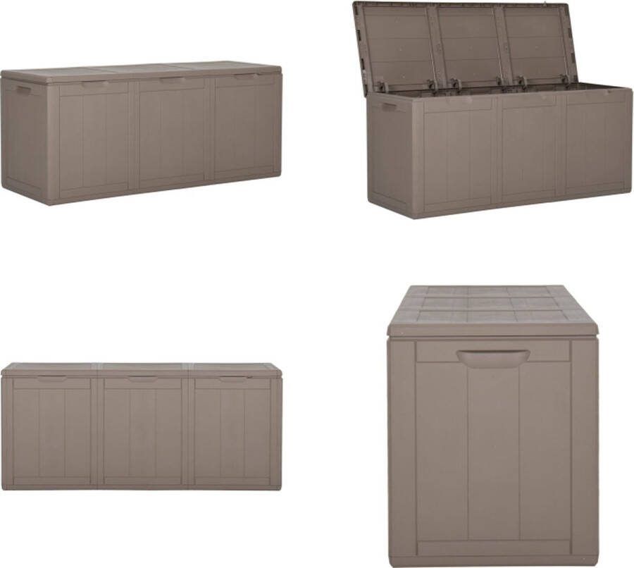 VidaXL Tuinbox 270 L PP rattan bruin Opbergbox Opbergboxen Gereedschapskist Opbergkist