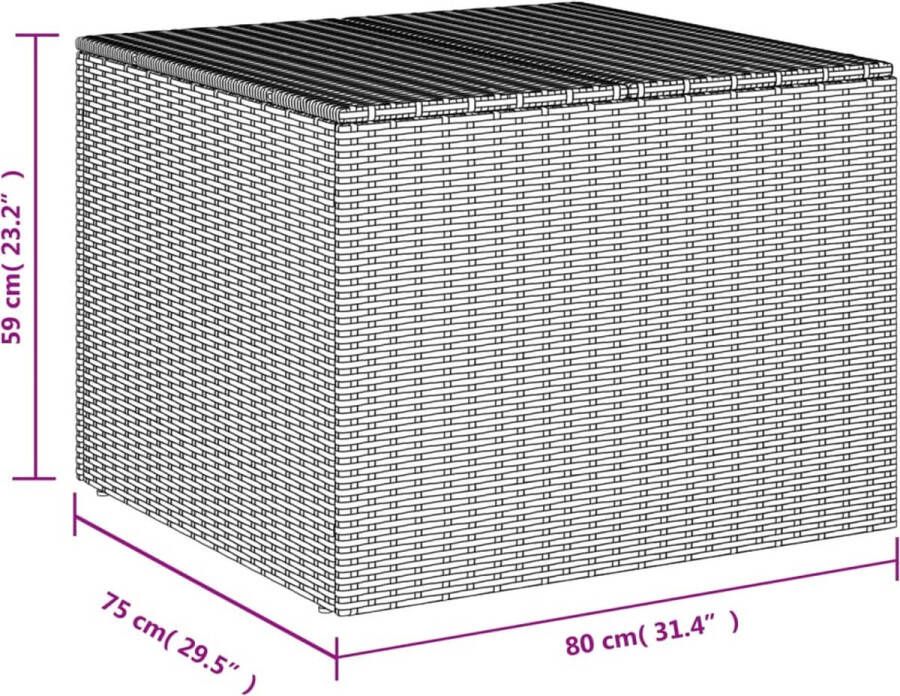 VidaXL Tuinbox 291 L poly rattan zwart