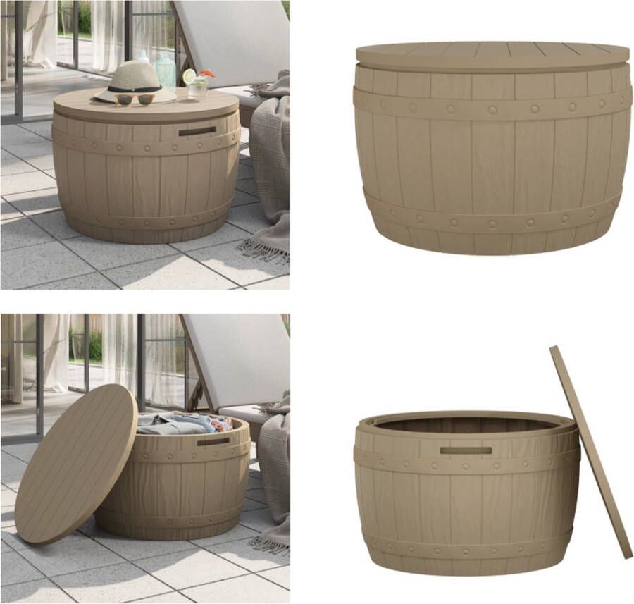 VidaXL Tuinbox 3-in-1 polypropeen lichtbruin Tuinbox Tuinboxen Opbergbox Tuinopbergbox