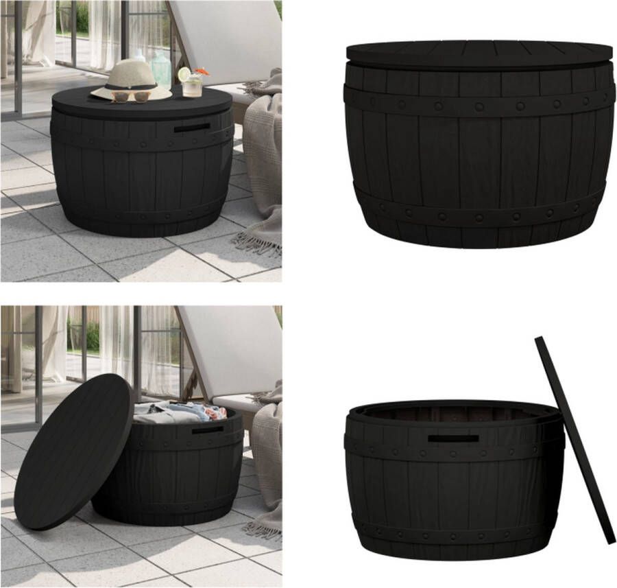 VidaXL Tuinbox 3-in-1 polypropeen zwart Tuinbox Tuinboxen Opbergbox Tuinopbergbox