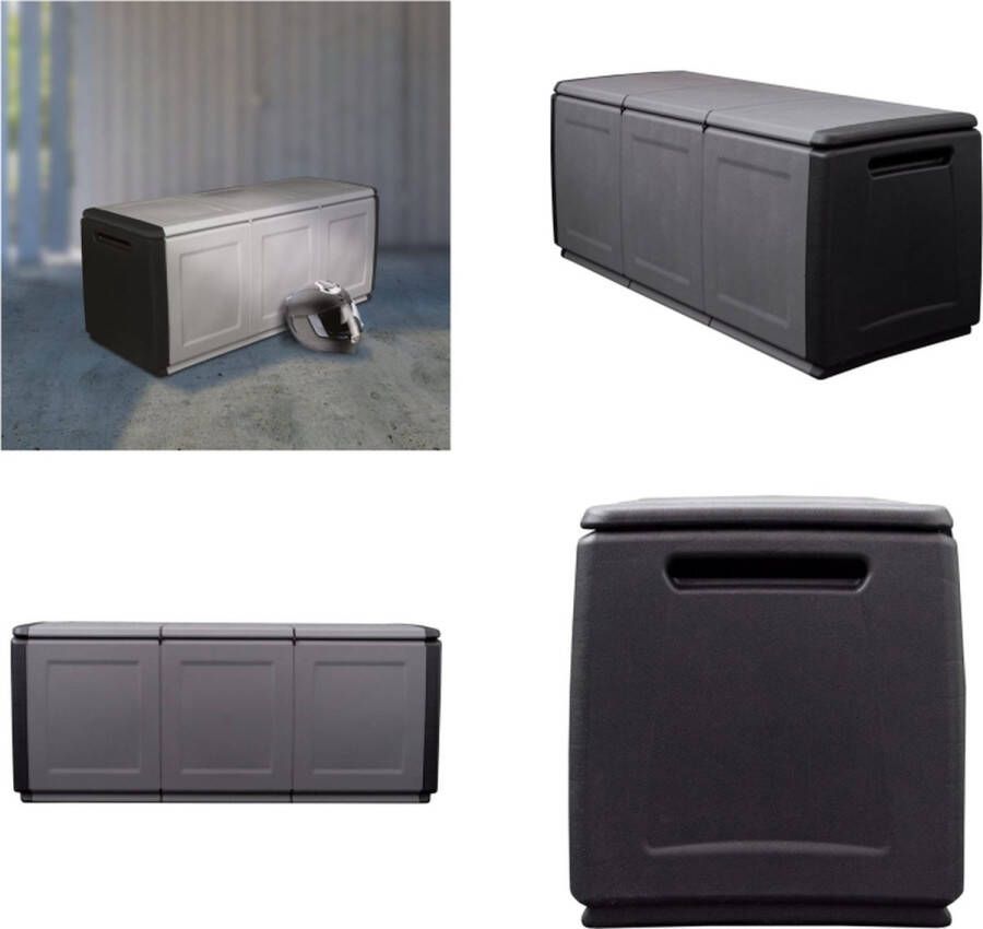 VidaXL Tuinbox 330 L 138x53x57 cm donkergrijs en zwart Tuinbox Tuinboxen Opbergbox Tuinkist