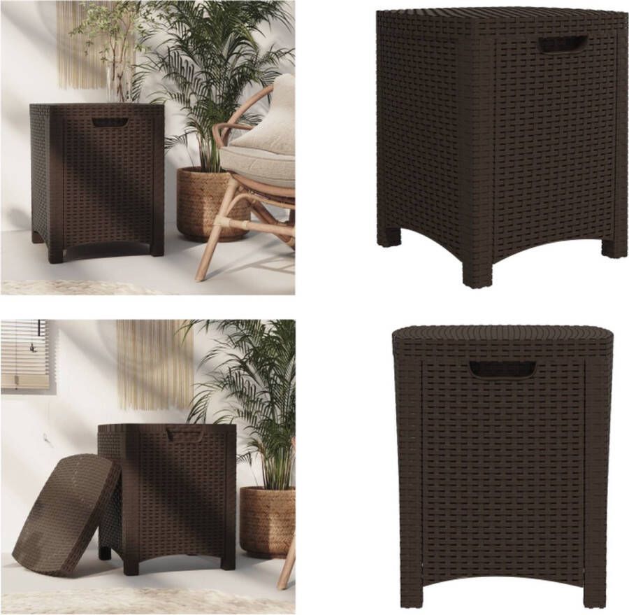 VidaXL Tuinbox 39x39x46 cm PP rattan bruin Tuinbox Tuinboxen Opbergbox Tuinopbergbox