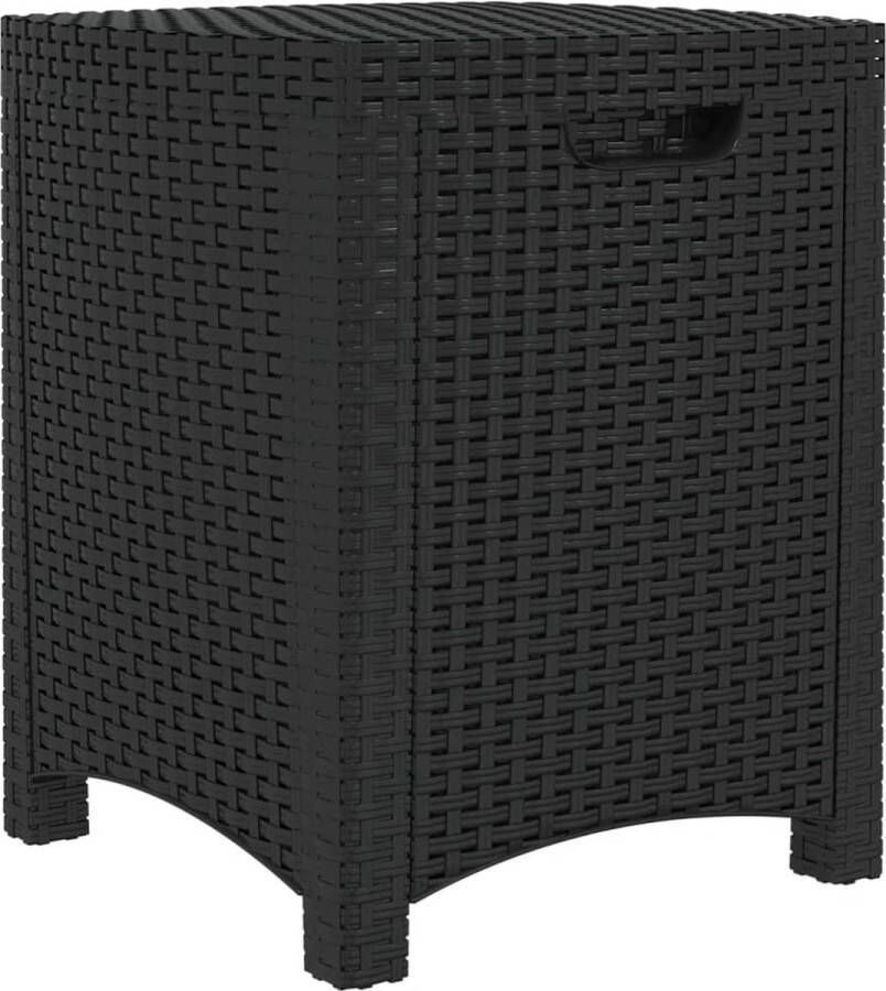 VidaXL Tuinbox 39x39x46 Cm Polypropeen Rattan Grafietkleurig