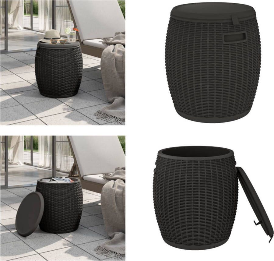 VidaXL Tuinbox 4-in-1 polypropeen zwart Tuinbox Tuinboxen Opbergdoos Opbergbox