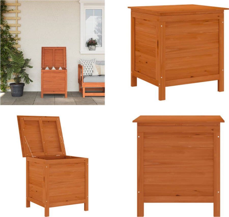 VidaXL -Tuinbox-50x49x56-5-cm-massief-vurenhout-bruin Tuinbox Tuinboxen Opbergbox Tuin