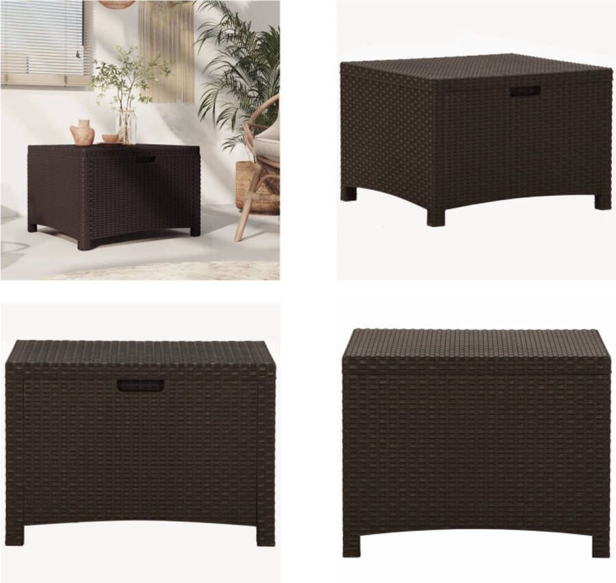 VidaXL Tuinbox 60x54x41 cm PP rattan bruin Tuinbox Tuinboxen Opbergbox Tuinopbergbox