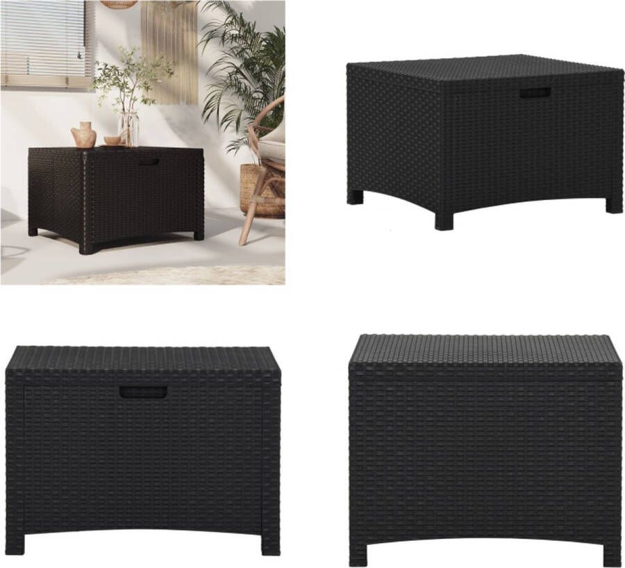 VidaXL Tuinbox 60x54x41 cm PP rattan grafietkleurig Tuinbox Tuinboxen Opbergbox Tuinopbergbox
