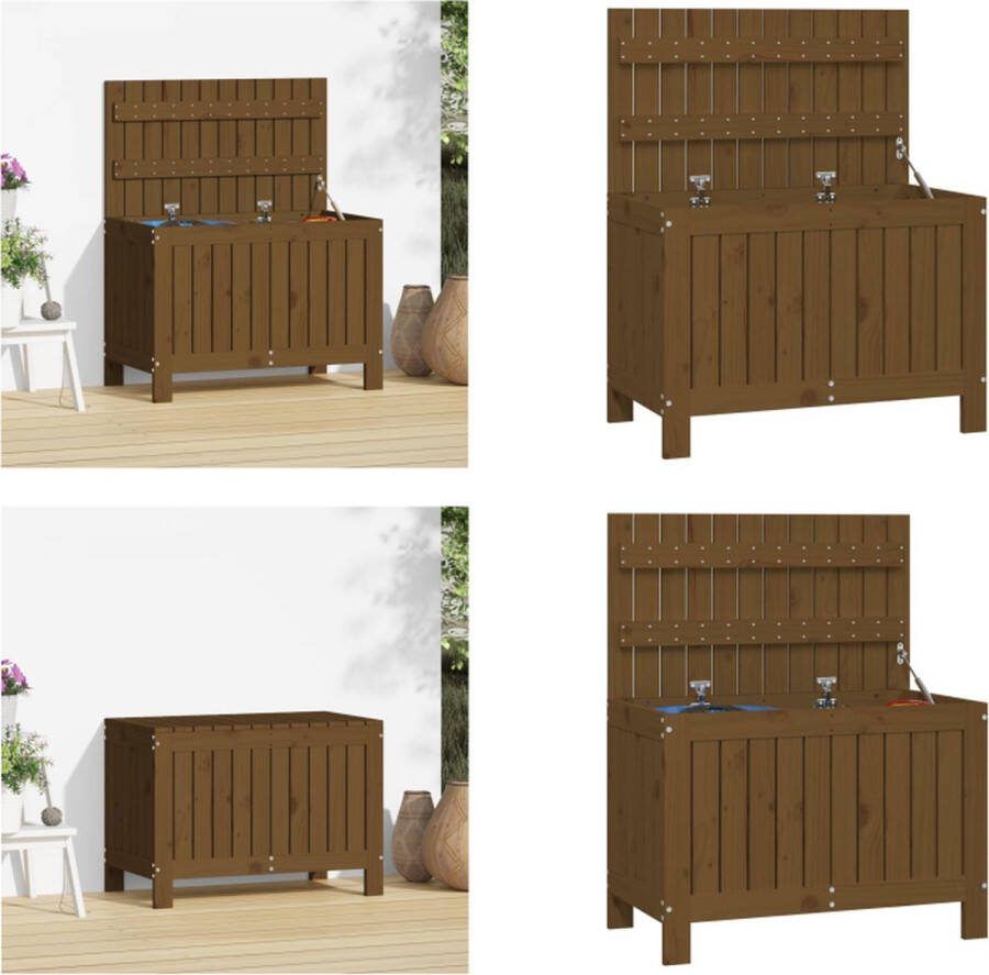 VidaXL Tuinbox 76x42-5x54 cm massief grenenhout honingbruin Tuinbox Tuinboxen Opbergbox Tuinopbergbox