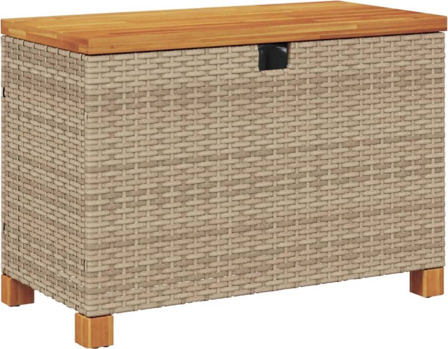 VidaXL Tuinbox 80x40x48 cm poly rattan en acaciahout beige