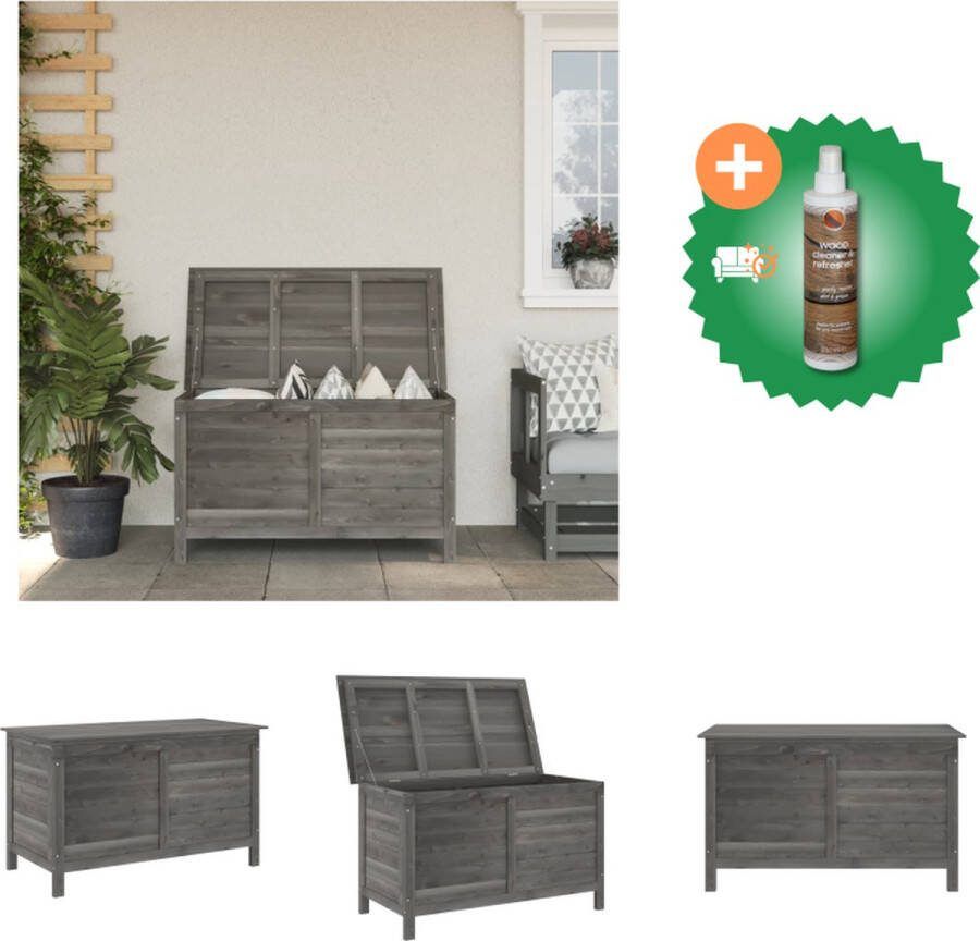 VidaXL Houten Tuinbox Massief vurenhout Opbergruimte 99x49.5x58.5 cm Lattenbodem Opberger Inclusief Houtreiniger en verfrisser